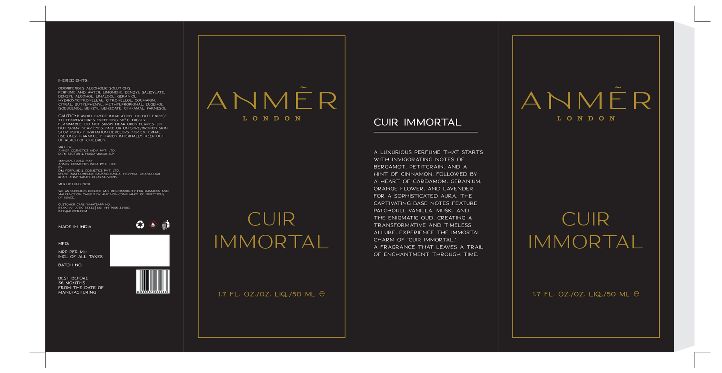 Cuir Immortal Eau De Parfum For Women 50ML