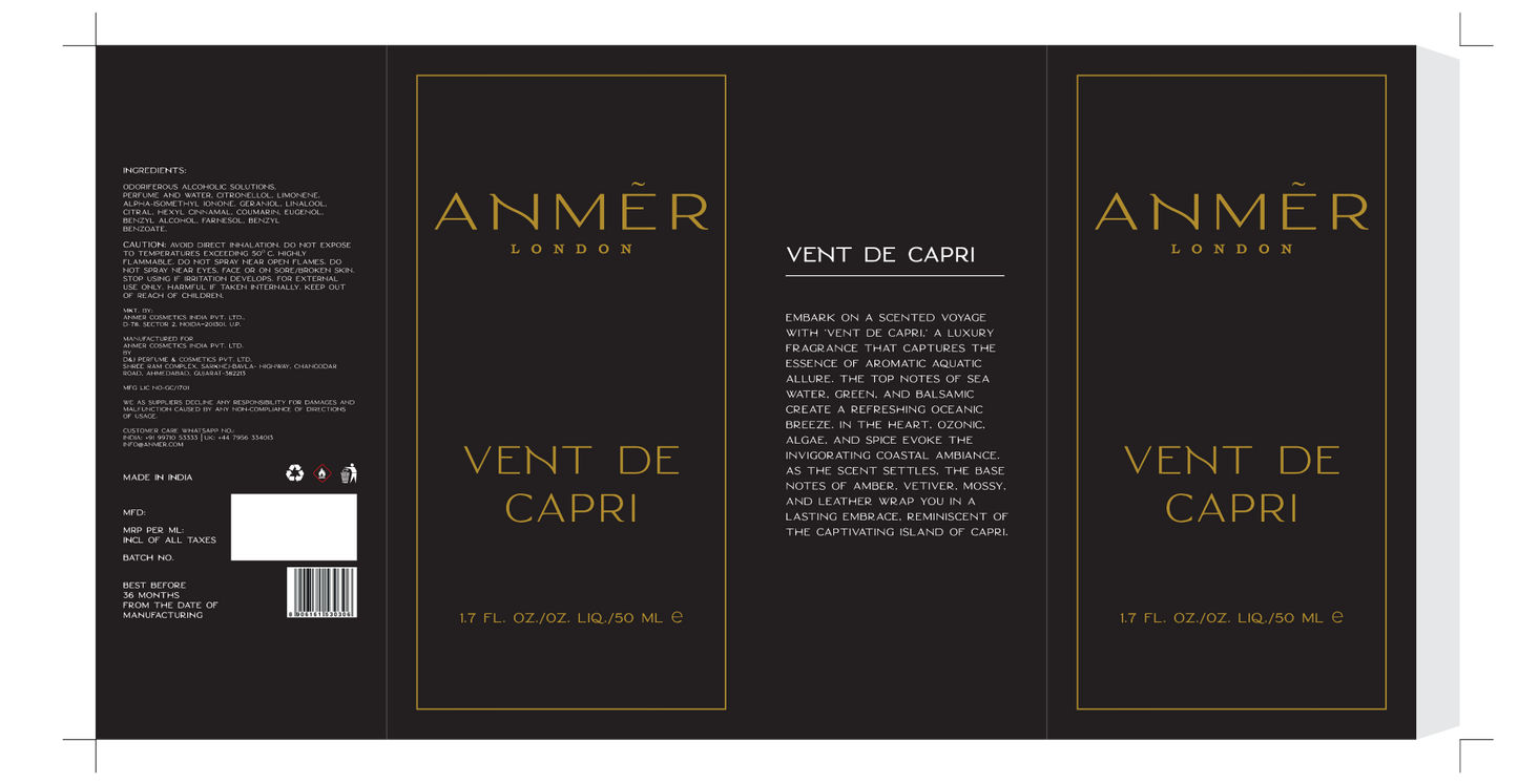 Vent De Capri Eau De Parfum For Women 50ML